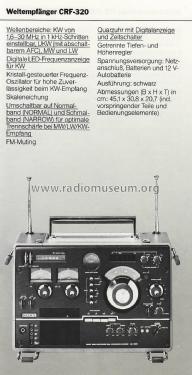 Short Wave Synthesized Dual Conversion Receiver CRF-320; Sony Corporation; (ID = 2807263) Radio