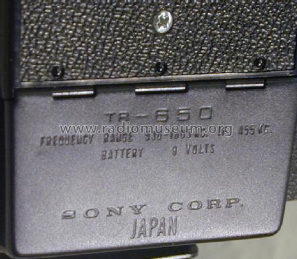 Six Transistor TR-650; Sony Corporation; (ID = 2487724) Radio
