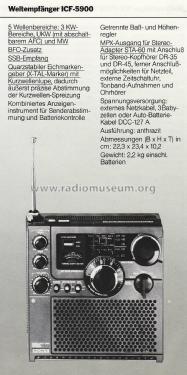 Skysensor ICF-5900; Sony Corporation; (ID = 2807277) Radio