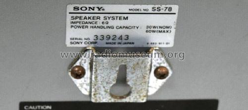 SS-78; Sony Corporation; (ID = 2584421) Speaker-P