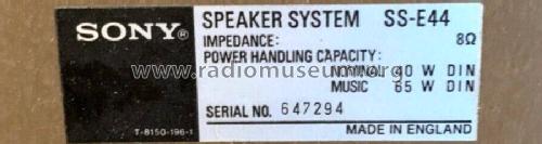 SS-E 44; Sony Corporation; (ID = 2583331) Speaker-P