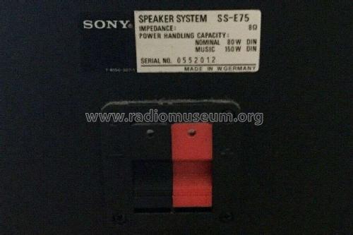 SS-E 75; Sony Corporation; (ID = 2583357) Speaker-P