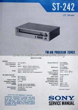 FM-AM Program Tuner ST-242; Sony Corporation; (ID = 2424512) Radio