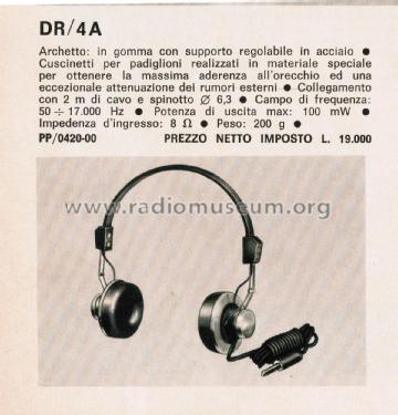 Stereo Headphones DR/4A; Sony Corporation; (ID = 2771296) Parleur