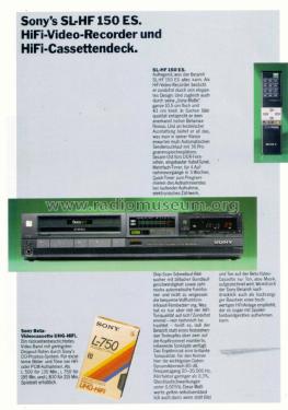 Stereo Video Cassette Recorder SL-HF 150ES; Sony Corporation; (ID = 2446189) Enrég.-R