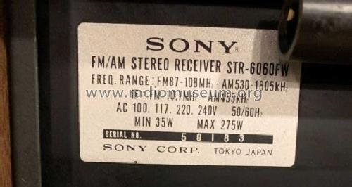 STR-6060FW; Sony Corporation; (ID = 2484737) Radio