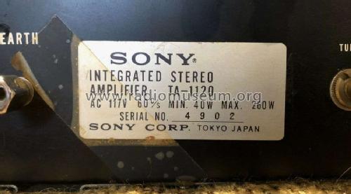 Integrated Amplifier TA-1120; Sony Corporation; (ID = 2484513) Verst/Mix