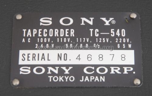 TC-540; Sony Corporation; (ID = 2852106) R-Player