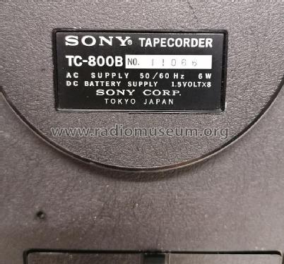 Tapecorder TC-800B; Sony Corporation; (ID = 2618902) R-Player