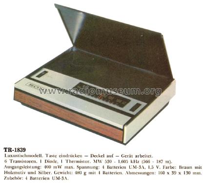 TR-1839; Sony Corporation; (ID = 2401957) Radio