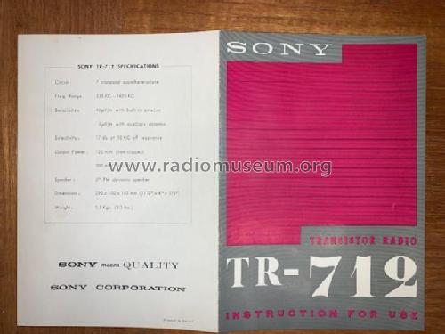 TR-712; Sony Corporation; (ID = 2492334) Radio