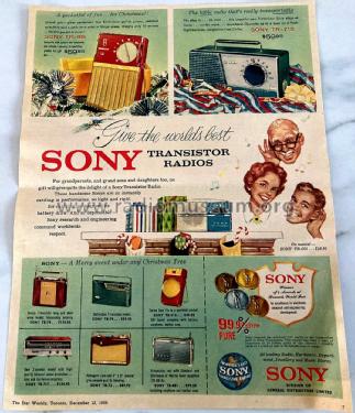 File:Advertising For Sony Transistor Radios (TR-6, TR-63 & TR-72) In The  Vancouver Sun Newspaper, July 26, 1957 (46264879332).jpg - Wikipedia