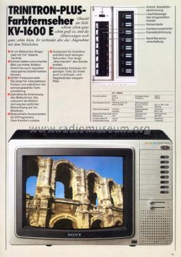 Trinitron Plus KV-1600 E; Sony Corporation; (ID = 2132452) Television