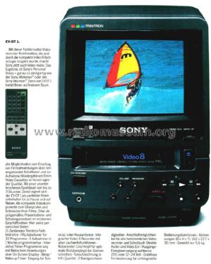 Video 8 Combo - Trinitron Colour Video Television Sony Corporation