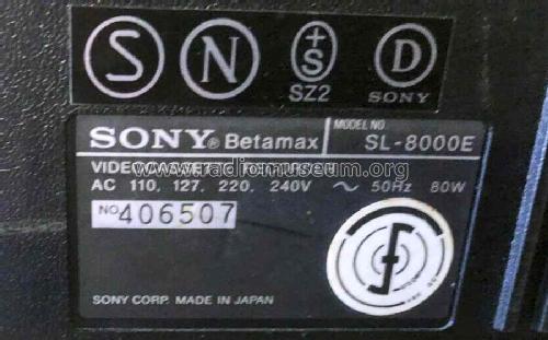 Video Cassette Recorder SL-8000E - SL-8000UB; Sony Corporation; (ID = 2590376) R-Player