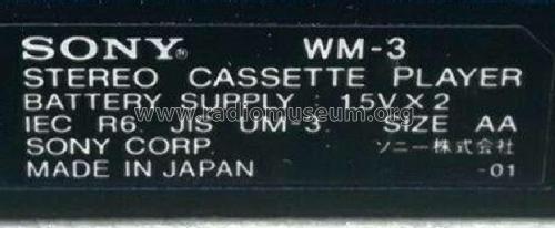 Walkman Stereo Cassette Player WM-3; Sony Corporation; (ID = 2722914) Ton-Bild