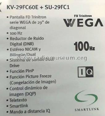 Trinitron Wega Colour TV KV-29FC60E; Sony España; Hispano (ID = 3123279) Televisore