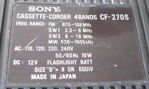 4 Band Cassette Corder CF-270S; Sony Corporation; (ID = 1326913) Radio