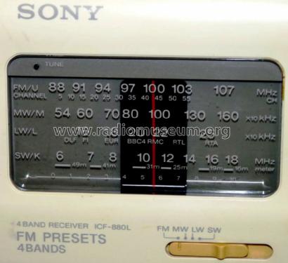 4 Band Receiver ICF-880L; Sony Corporation; (ID = 684768) Radio