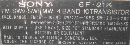 6F-21K; Sony Corporation; (ID = 712471) Radio