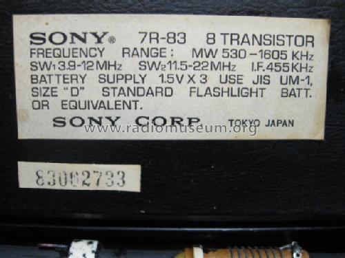 8 Transistor 7R-83; Sony Corporation; (ID = 1583797) Radio