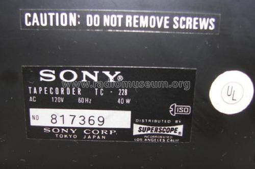 8-Track Stereo Tapecorder TC-228; Sony Corporation; (ID = 1418742) Sonido-V