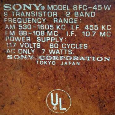 8FC-45W; Sony Corporation; (ID = 1836487) Radio