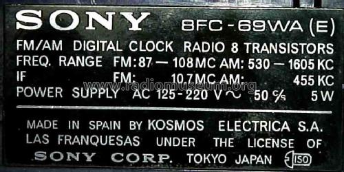 Digimatic 8FC-69WA; Sony España; Hispano (ID = 426819) Radio