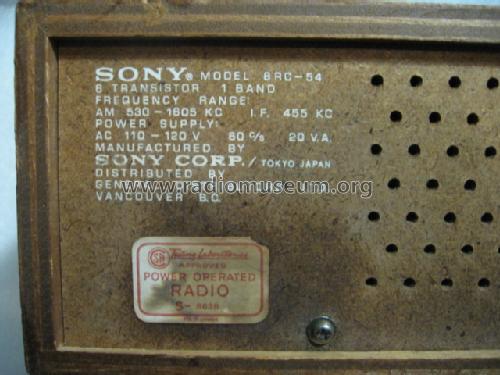6 Transistor 8RC-54; Sony Corporation; (ID = 1583808) Radio