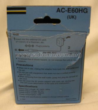 AC Power Adaptor AC-E60HG; Sony Corporation; (ID = 1733685) Aliment.