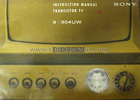 All Channel Transistor TV 9-304UW; Sony Corporation; (ID = 685472) Television