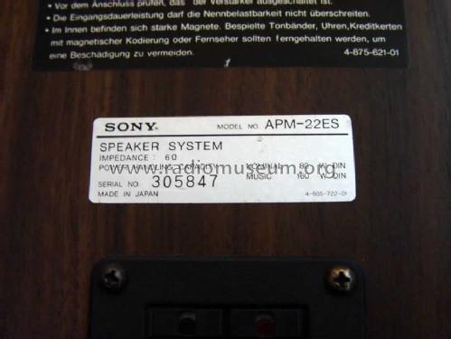 APM-22ES; Sony Corporation; (ID = 806712) Lautspr.-K