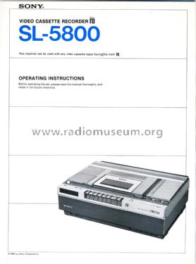 Betamax SL-5800; Sony Corporation; (ID = 1813340) Ton-Bild