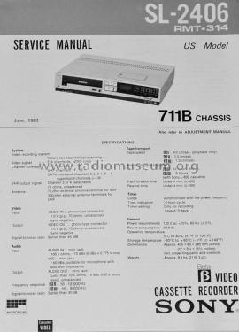 Betamax Video Cassette Recorder SL-2406 Ch= 711B; Sony Corporation; (ID = 1813406) R-Player