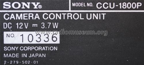 Camera Control Unit CCU-1800P; Sony Corporation; (ID = 1492918) Diverses