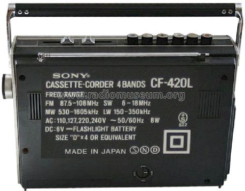 Cassette-Corder 4 Bands CF-420L; Sony Corporation; (ID = 659989) Radio