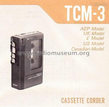 Cassette Corder TCM-3; Sony Corporation; (ID = 1607395) R-Player