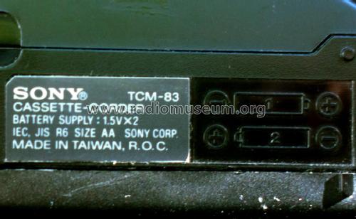 Cassette Corder TCM-83; Sony Corporation; (ID = 1800725) R-Player