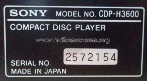 CDP-H3600; Sony Corporation; (ID = 2056763) R-Player