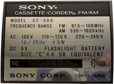 Cassette Corder FM-AM CF-300; Sony Corporation; (ID = 1233400) Radio