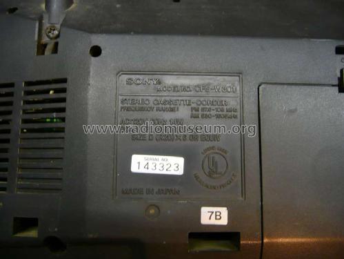 Stereo Cassette-Corder CFS-W301; Sony Corporation; (ID = 1679779) Radio
