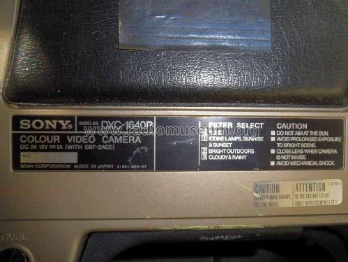 Colour Video Camera DXC-1640P; Sony Corporation; (ID = 1491808) TV-studio