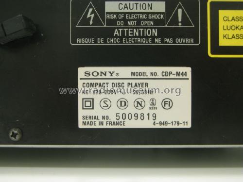Compact Disc Player CDP-M44; Sony Corporation; (ID = 1452328) Sonido-V