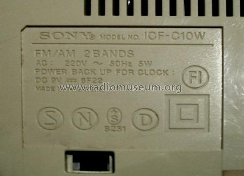 Digicube ICF-C10W; Sony Corporation; (ID = 1063337) Radio