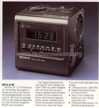 Digicube - Digital Clock Radio ICF-C11W; Sony Corporation; (ID = 2092797) Radio