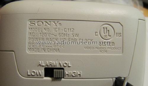 Dream Machine ICF-C112; Sony Corporation; (ID = 1417647) Radio