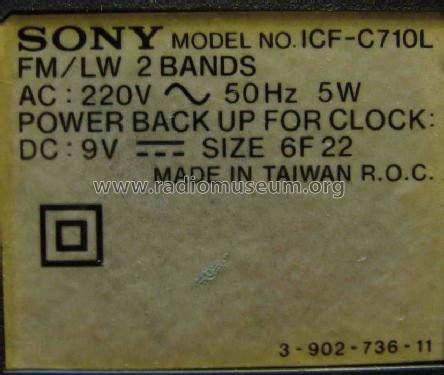 Dream machine ICF-C710L; Sony Corporation; (ID = 1608540) Radio