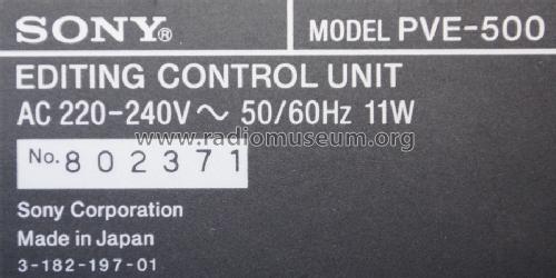 Editing Control Unit PVE-500; Sony Corporation; (ID = 1443473) Misc