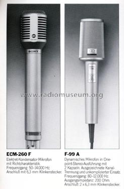 Electret Condenser Microphone ECM-260 F; Sony Corporation; (ID = 2076533) Microphone/PU