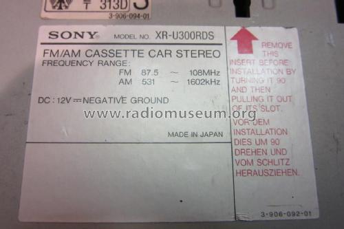 FM/AM Cassette Car Stereo XR-U300RDS; Sony Corporation; (ID = 2043265) Autoradio